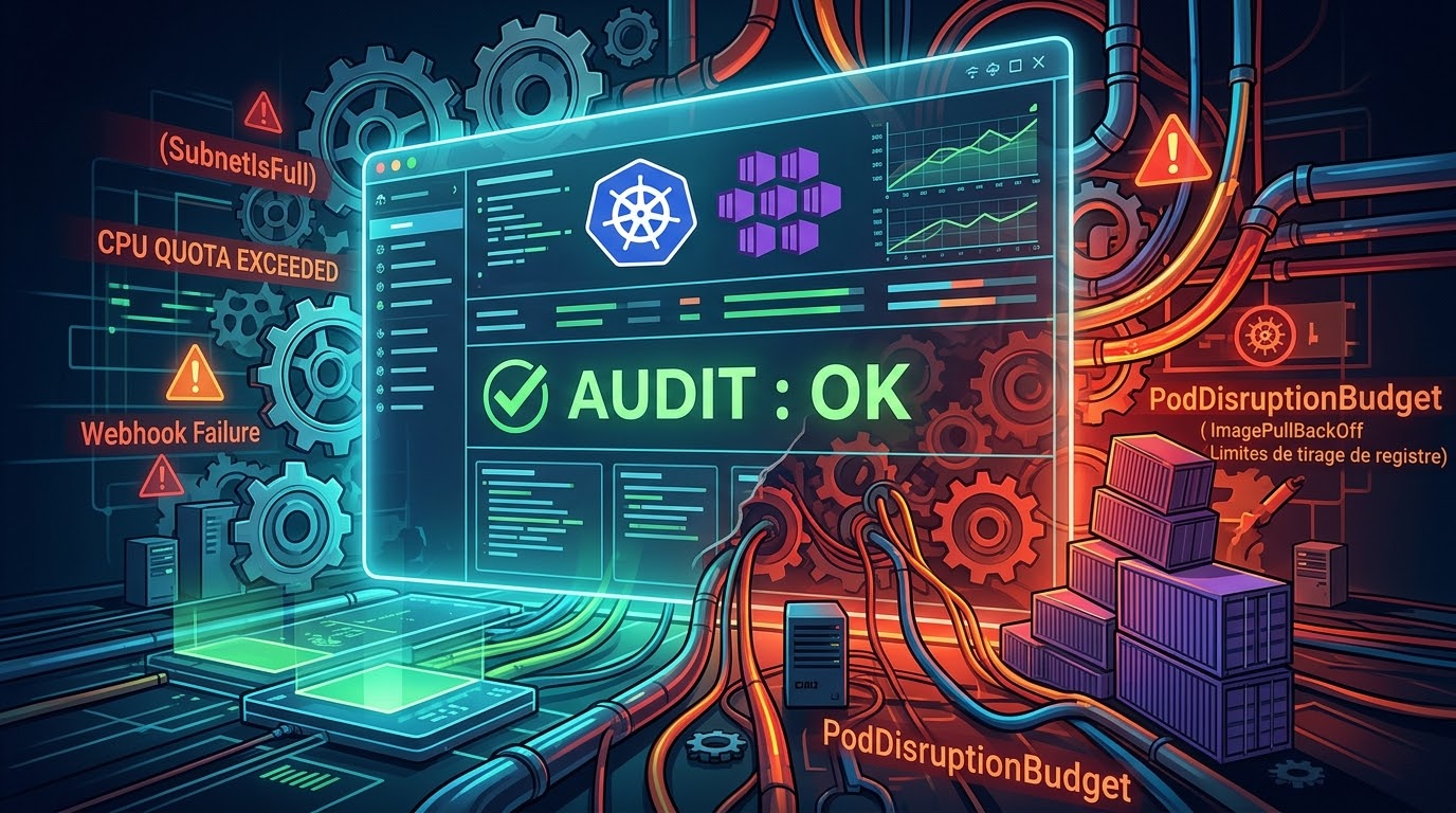 Un upgrade AKS échoue rarement à cause des API dépréciées. Nous allons voir ici ce qui le fait réellement échouer (quotas, images de conteneurs, applications mono-pod...) et comment s'en prémunir.
